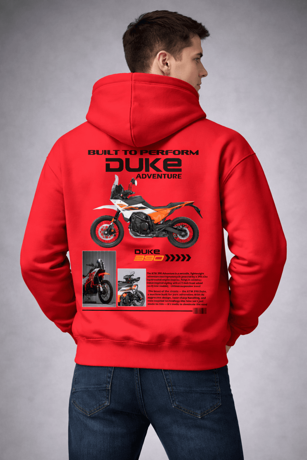 Duke Adventure hoodie design showcase back