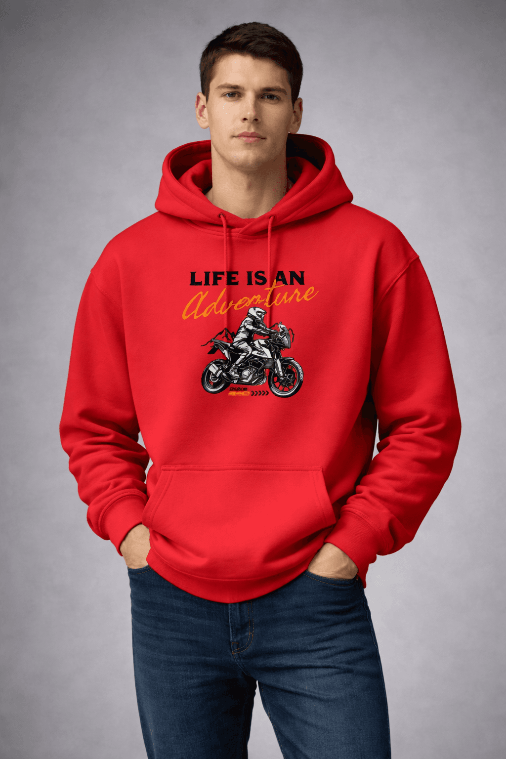 Life is an adventure hoodie shoot front